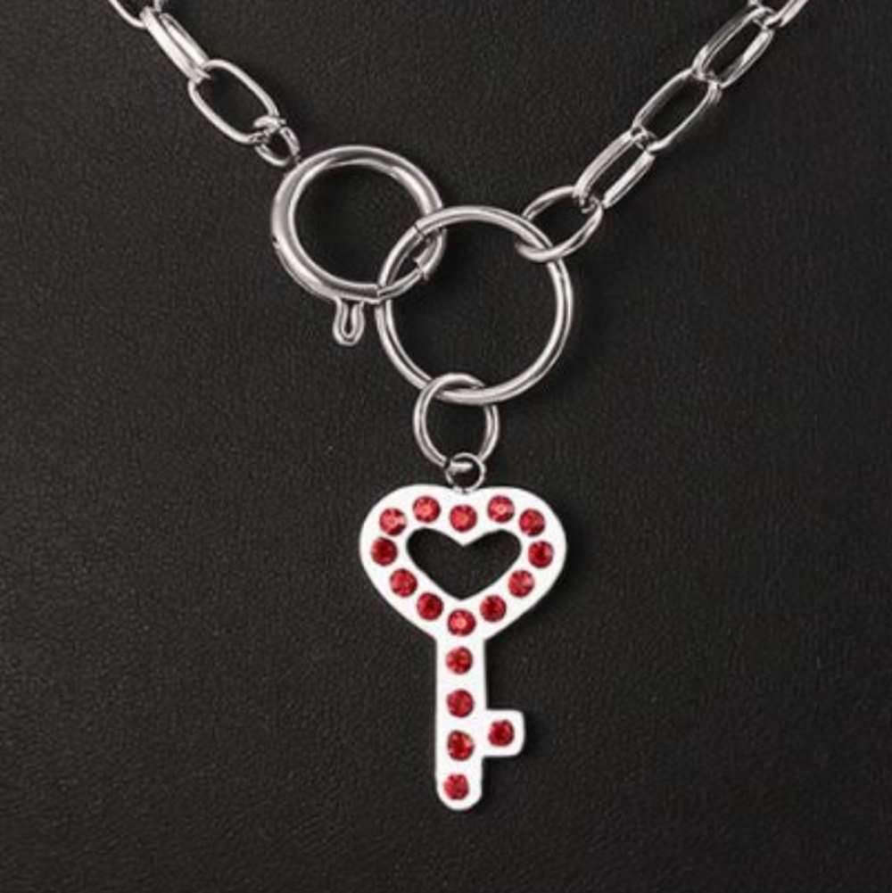 Women's  Red Key Necklace